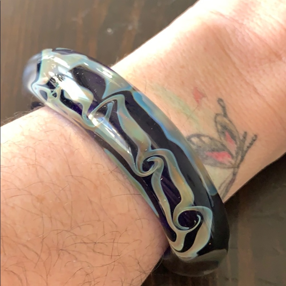 Blown glass cuff bracelet, handmade in Hawaii